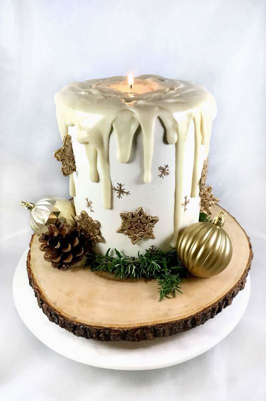 Christmas cake and candles stock photo Image of light  18286418